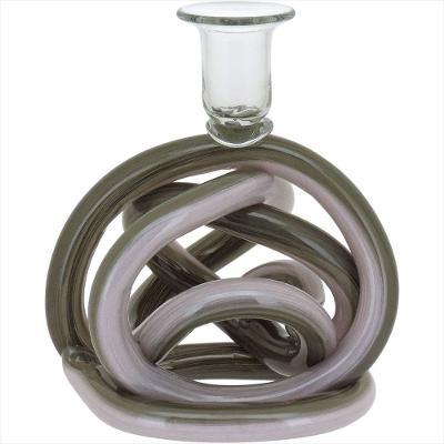 Castiçal Vidro 16x14x14cm Verde