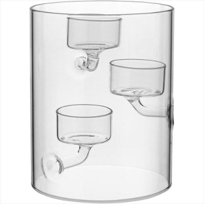 Castiçal 3 Velas Borossilicato 15x12x12cm Transparente