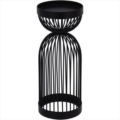 Castiçal Metal 26-10-10 centímetros Preto