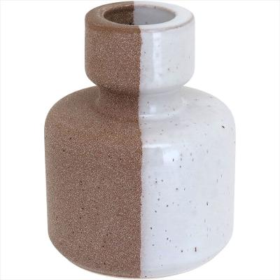 Castiçal Cerâmica 16-12-12 centímetros Bege