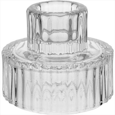 Castiçal Vidro 6x6x6cm Transparente