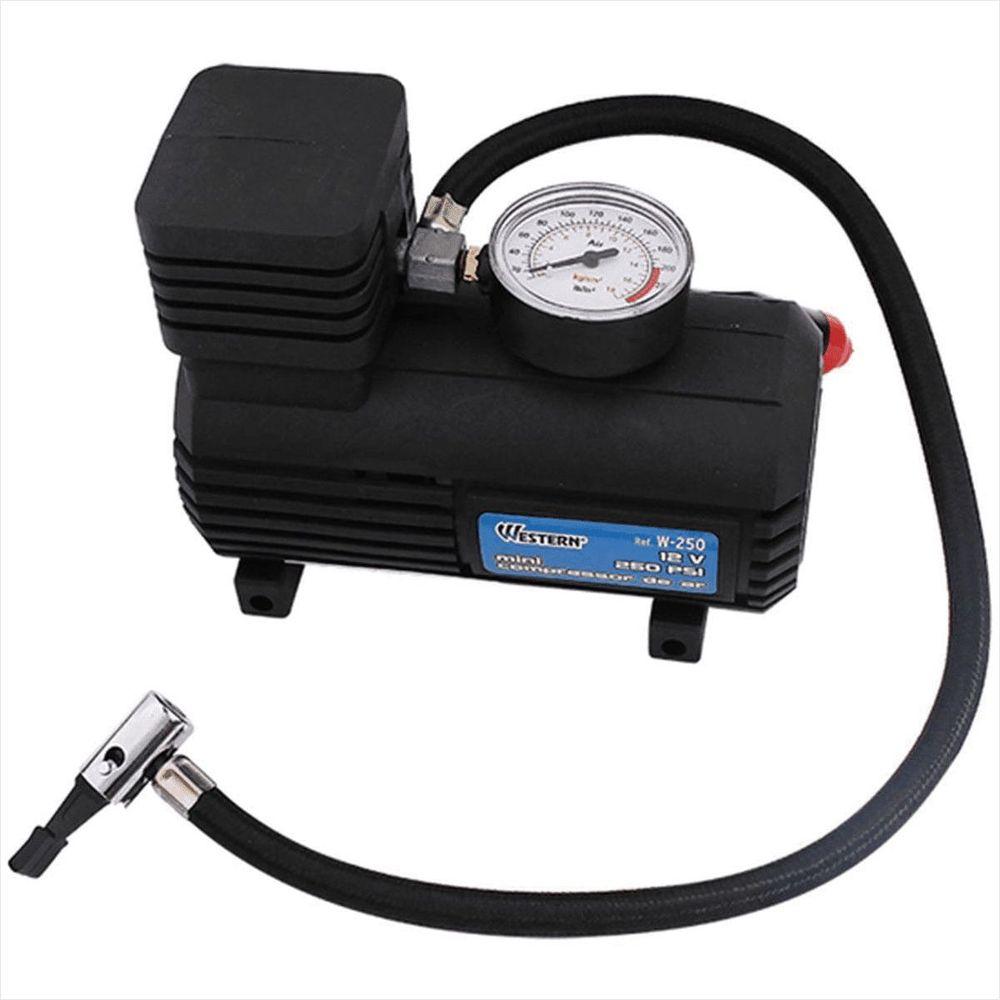 Mini Compressor de Ar Preto 12V - 2