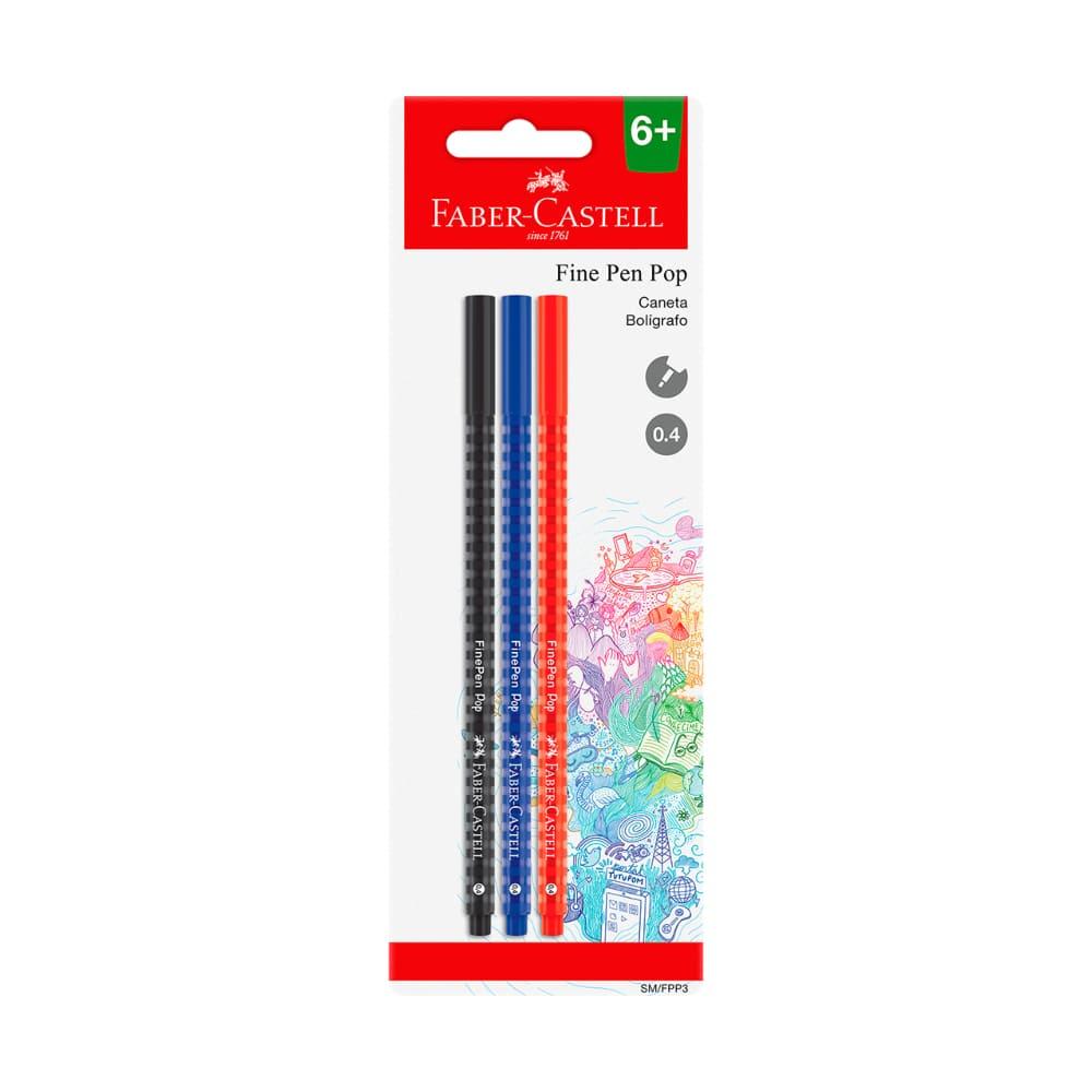 Caneta Fine Pen Pop - Cartela 3 unidades Faber-Castell - 1