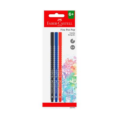 Caneta Fine Pen Pop - Cartela 3 unidades Faber-Castell