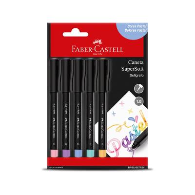 Caneta Supersoft 1,0mm Pastel - Cartela 5 Unidades Faber-Castell