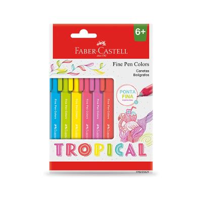 Caneta Fine Pen Colors - Tropical Cartela 6 Unidades Faber-Castell