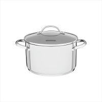 Caçarola Funda Aço Inox com Fundo Triplo e Tampa de Vidro 16 cm 1,8 L - 1