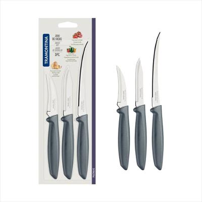 Jogo de Facas Tramontina Plenus Inox 3 Peças Cinza