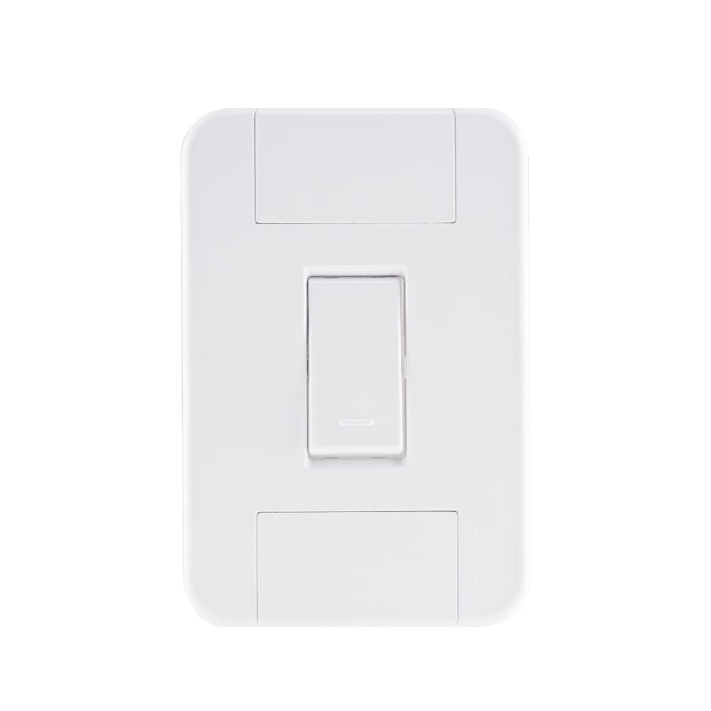 Conjunto 4x2 com 1 Interruptor Simples 10 A 250 V Tramontina Tablet Branco 12 unidades - 1