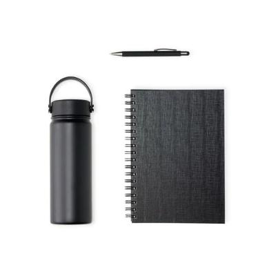 Kit Garrafa Caderno E Caneta - 3 Peças