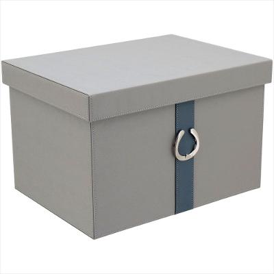 Caixa Organizadora Sintético Cinza 2 Peças Home&amp;Co Saturno