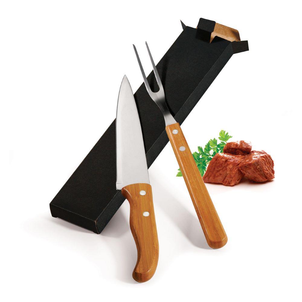 Conjunto De Garfo E Faca 7  Em Bambu Special Line - 2 Pçs Welf - 1