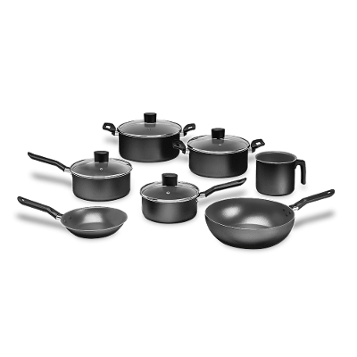 Conjunto Panelas 7 Peças Ebony Preto Brinox