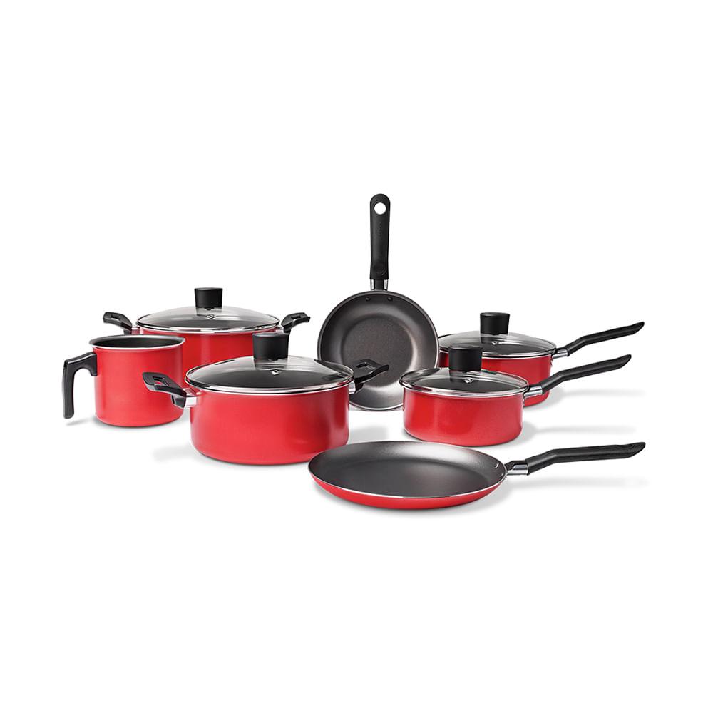 Conjunto Panelas 7 Peças Garlic Vermelho Brinox - 1