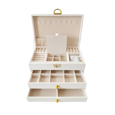 Porta Joias de Veludo 3 Níveis Branco OEM PRTJ-001BR