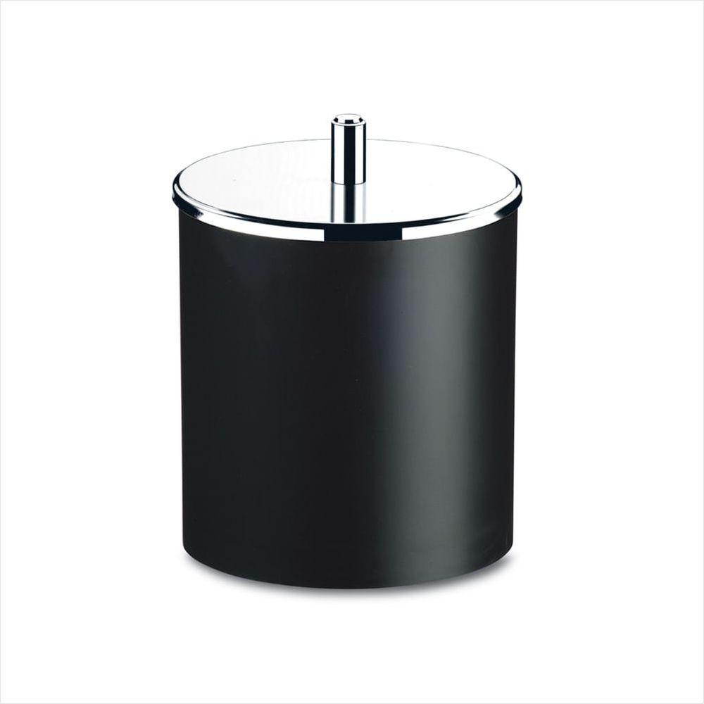 Lixeira Pequena Preta Tampa Inox 18,5x23cm 5,4 Litros - 1