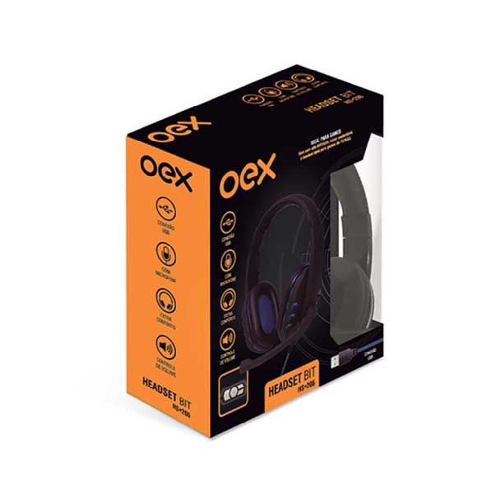 Headset Gamer Bit OEX Preto/Azul - 2
