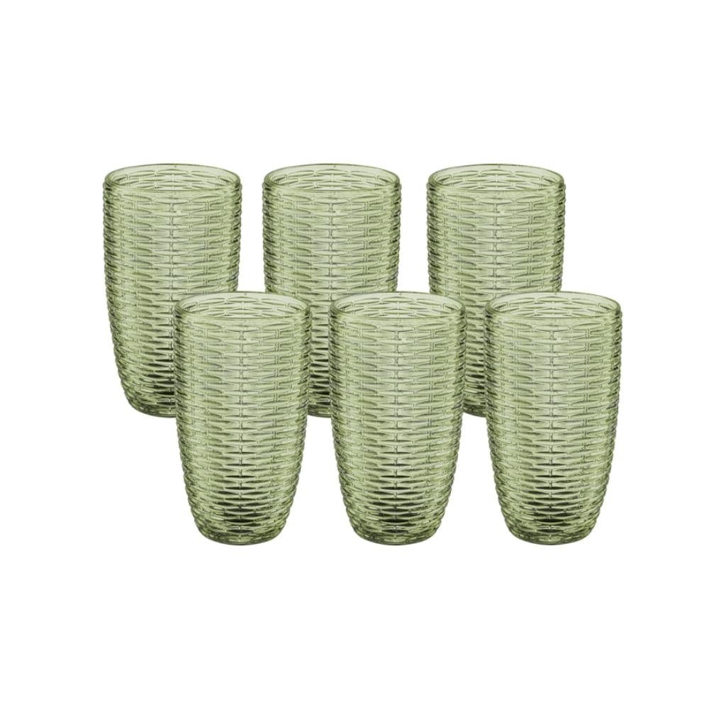Conjunto de Copos Rat Vidro Verde 455ml 6 Peças Hauskraft - 1