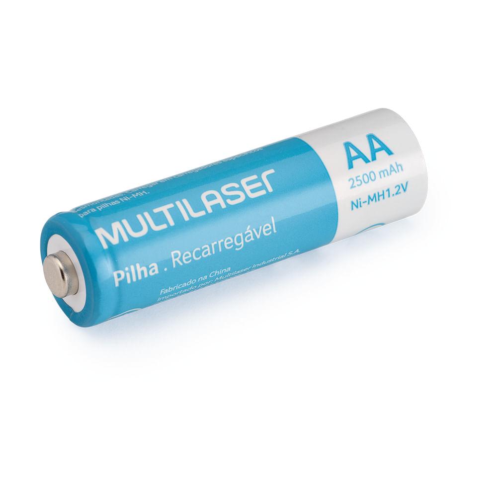 Pilhas Recarregáveis AA Multilaser 2500Mah Com 2 Unidades - CB053 - 4