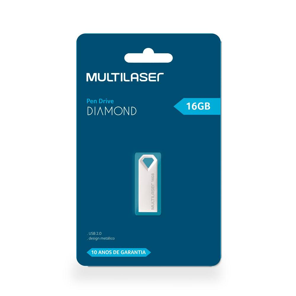 Pen drive Multilaser Diamond 16GB USB 2,0 Metálico - PD850 - 2