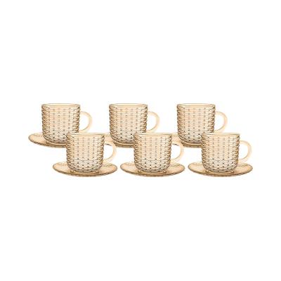 Conjunto Xícaras Chá Vidro Rattan Hauskraft 6un