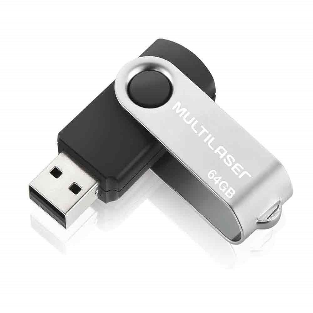 Pen Drive Twist 64GB USB Leitura 10MB/s e Gravação 3MB/s Preto Multilaser - PD590 - 1