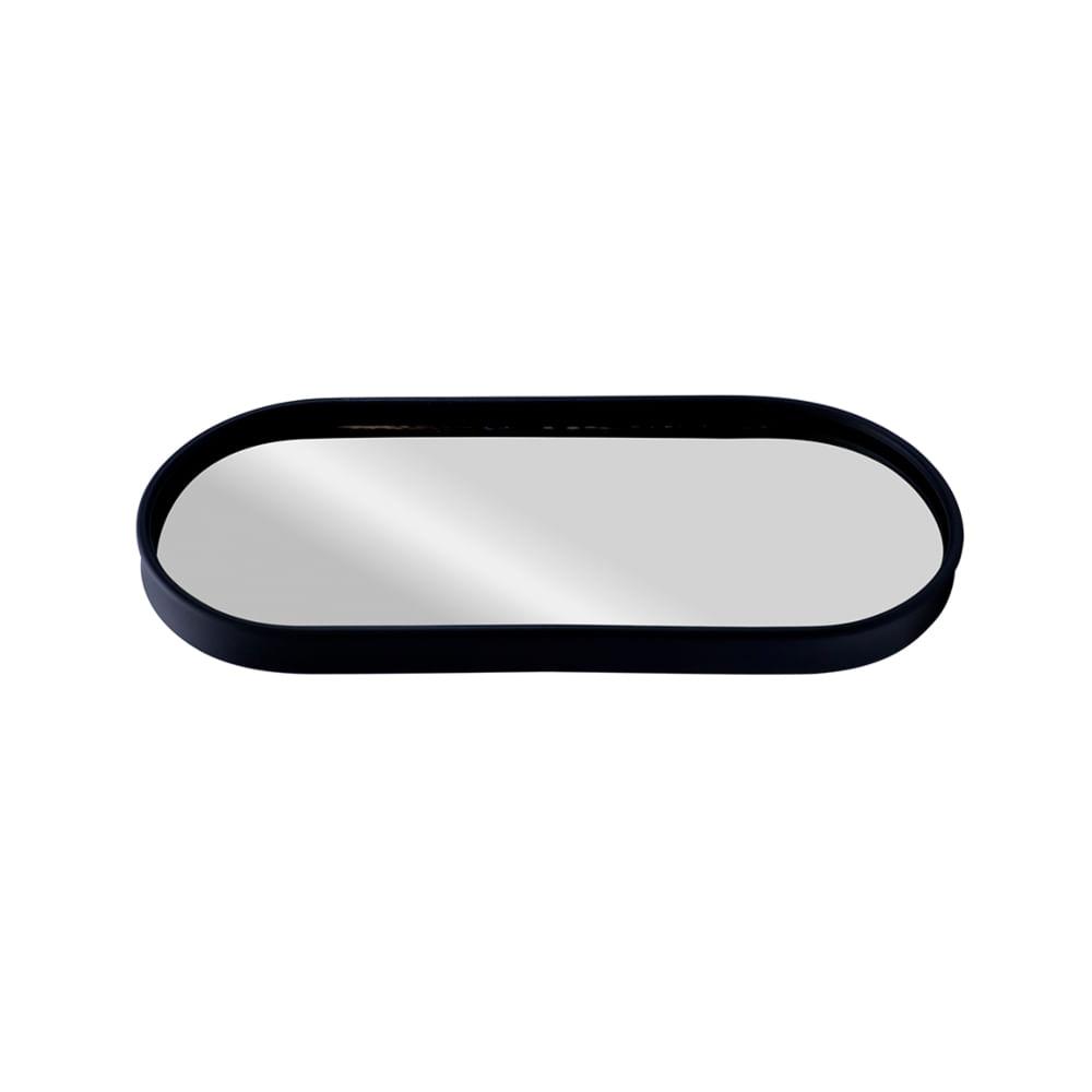 Bandeja Espelhada Oval Hauskraft Preta 22x9,5cm - 1