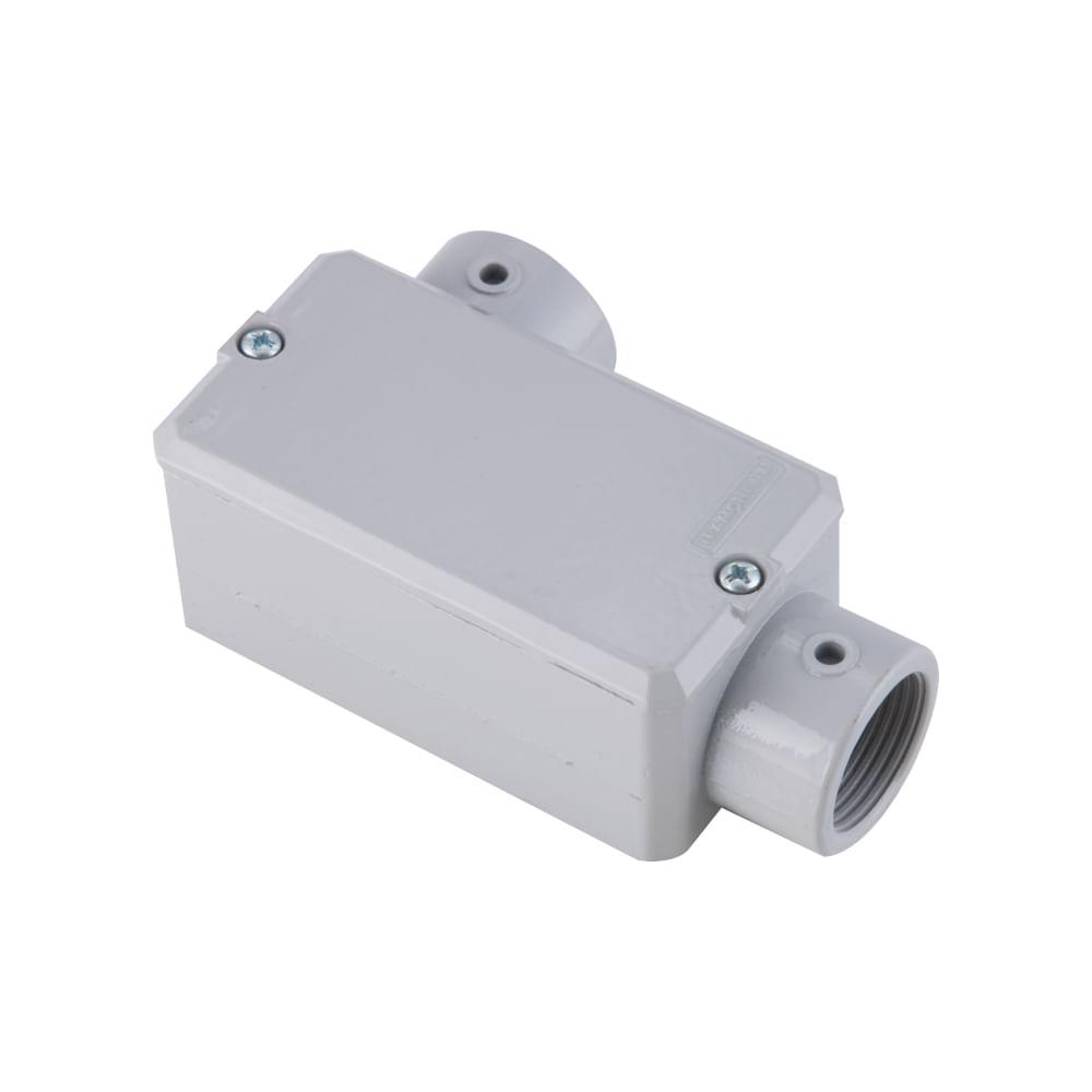 Condulete Fixo Ovalado 3/4 Tipo LL Tramontina com Rosca e Tampa com Pintura Eletrostática a Pó - 1