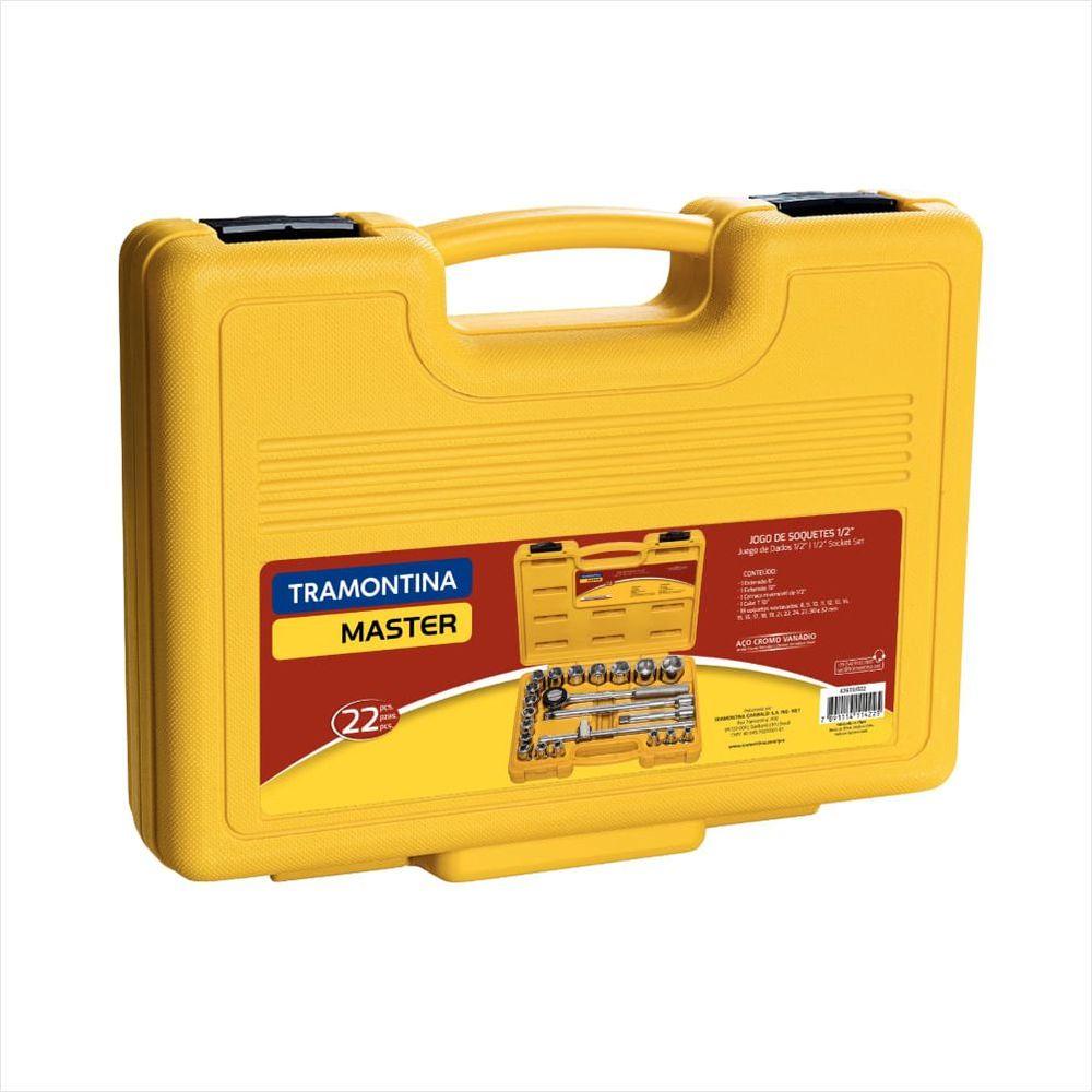 Jogo de Soquetes Sextavados Encaixe 1/2 Tramontina MASTER e Maleta 22 Peças - 2