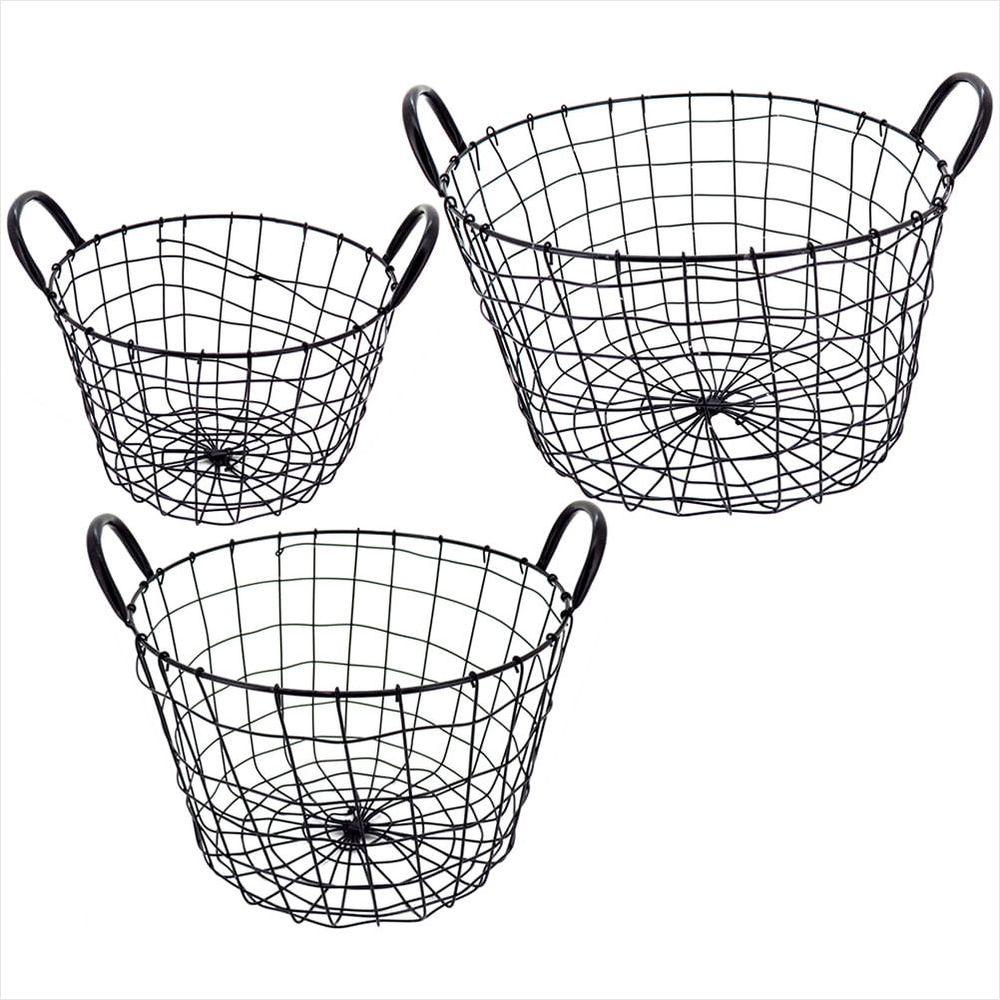Cesta Organizadora Metal Preto Redondo Wire - NH - 4
