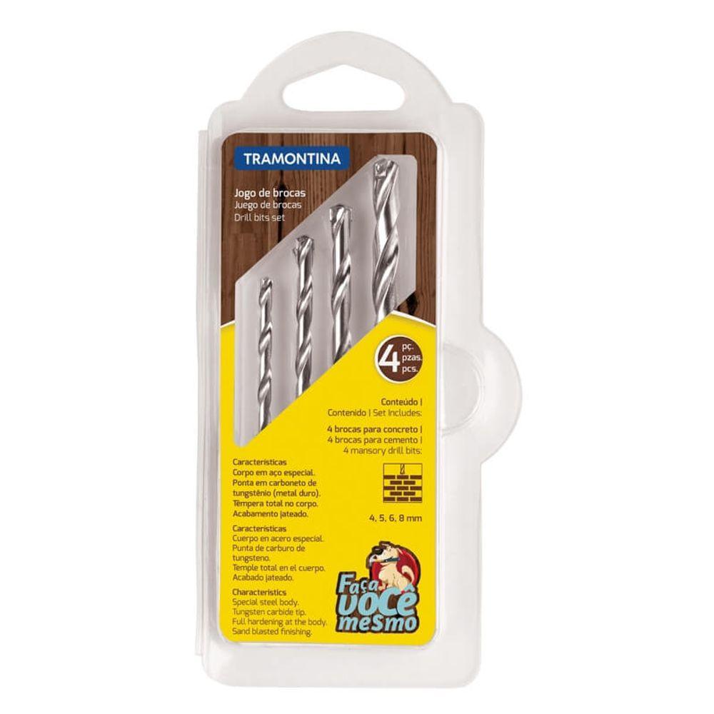 Jogo de brocas para concreto 4 peças Tramontina - 1