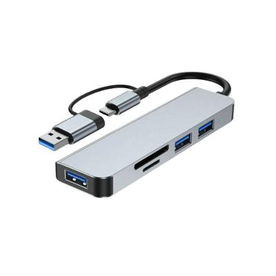 Hub USB-C 5 em 1 com 3x USB 3.0, Leitor SD/TF - OEM - HUB8-3