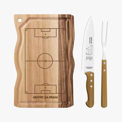 Kit Churrasco Tramontina Especial Copa do Mundo 3 Peças Aço Inox