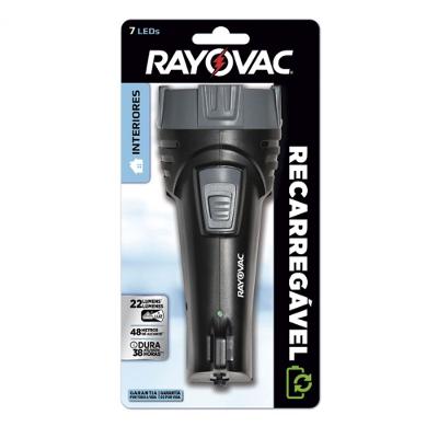 Lanterna Rayovac Recarregável RLED 7LEDs Bivolt Preto Alcance 48 metros