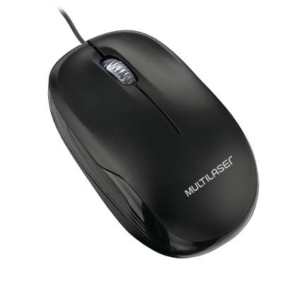 Mouse Com Fio Mid 1200dpi Conexão Usb Cabo de 120cm 3 Botões Textura Fosca Preto - MO255