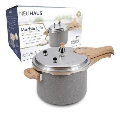 Panela de Pressão Cerâmica Antiaderente Neuhaus 4,5 Litros Marble Life Dark Grey