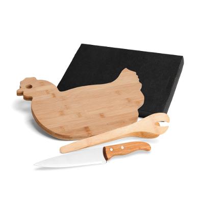 Conjunto Para Cozinha Em Bambu/Inox - 3 Pçs Welf