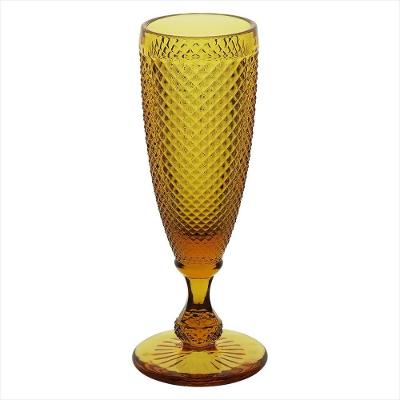Taça Champanhe 18x7x7 cm 150ml Vidro Âmbar 6 Peças Imperial - GS
