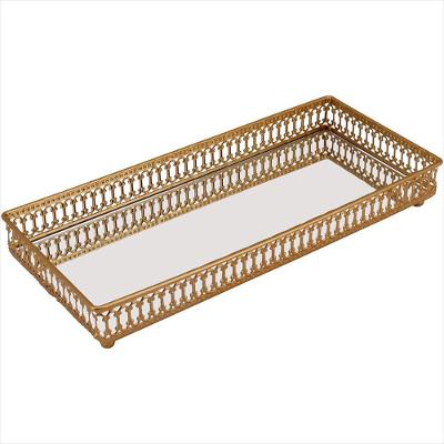 Bandeja Metal Dourado Espelhado Zaree - NH