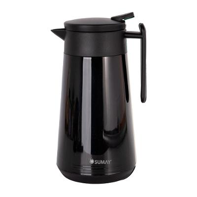 Garrafa Térmica Sumay Paris 1L Vidro Quente/Frio Preto/Branco