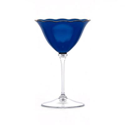 Jogo 4 Taças Martini Lineare Glass Fetély Azul Dourado 150ml