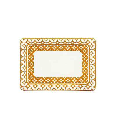 Travessa Retangular Mosaïque Fetély 30cm Moutarde 4un