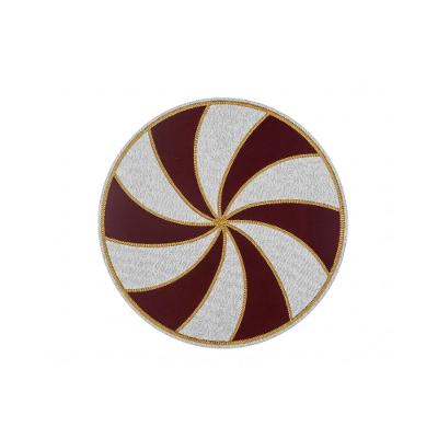 Jogo Americano Redondo Spirale, 38 cm, cor Bordo, contém 6un.