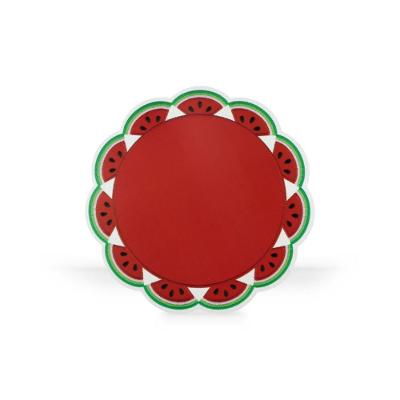 Jogo Americano Redondo Dolce Frutta, 38 cm, cor Vermelho, contém 6un.