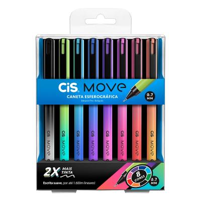 Caneta Esferográfica STABILO Move 0,7mm Estojo 8 Cores