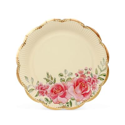Prato Raso Pink Flower Fetély 25 cm 6 Unidades
