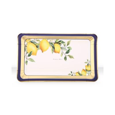 Travessa Retangular Lemon Blue Fetély 30cm 4 Unidades