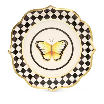Prato Raso Butterfly Fetély B&W 28cm 6 Unidades