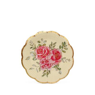 Prato Sobremesa Pink Flower Fetély 18 cm 6 Unidades