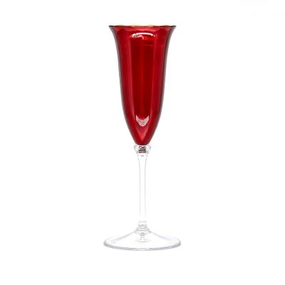 Taça Champagne Lineare Glass Fetély 90ml Bordo Gold 4un